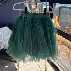 Elegant Green Tulle Skirt